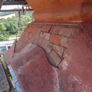 Kostel sv. Jakuba Staršího Nikolčice, oprava střechy věže