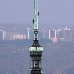 Oprava střechy kostela sv Jakuba, Brno