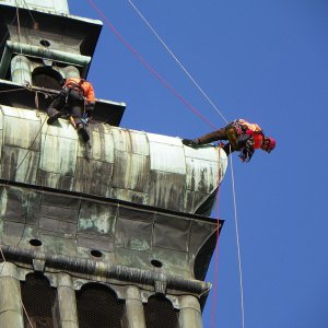 Oprava střechy kostela sv Jakuba, Brno